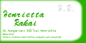 henrietta rakai business card